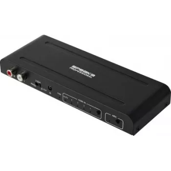 SpeaKa Professional SP-HSU-300 4-portowy przełącznik HDMI z ARC, 4K UHD, HDMI 2.0, HDCP 2.2, HDR, CEC, obudowa metalowa SP-14521632