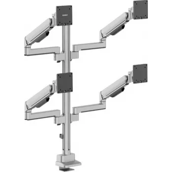 SpeaKa Professional SP-MM-1070 Uchwyt biurkowy na cztery monitory do ekranów 17-40 cali, aluminium, regulacja wysokości, pochylenie, obrót, obrót 360°, 8 kg na ramię, czarny SP-14376404
