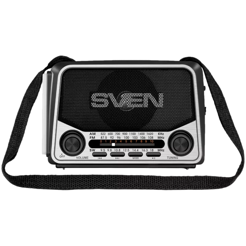 Głośnik SVEN SRP-150, Szary (3W, Bluetooth, FM/AM/SW, USB, microSD, Latarka, Bateria)