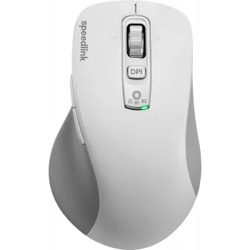 SPEEDLINK VELORA Bezprzewodowa Mysz Ładowalna, Bluetooth i 2,4 GHz, Inteligentne Kółko Przewijania Flying Scroll, Biała SL-630310-WT
