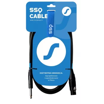 SSQ Cable XZJM1 - Przewód audio 6,35mm TS Męski do XLR 3-pin Żeński, 1m, Czarny