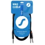 SSQ JSJM2 SS-1453 Przewód Jack Stereo - 2x Jack Mono 2 m Czarny
