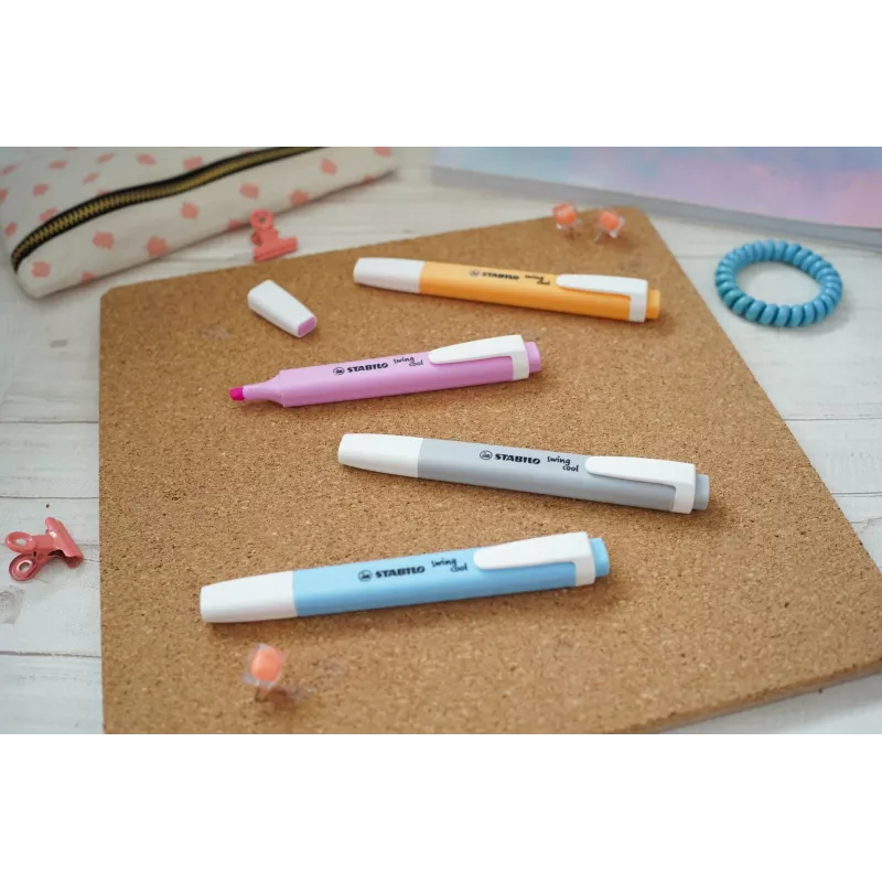 STABILO swing cool Pastel Highlighter - Cloudy Blue - Chisel Tip - 1 mm do 4 mm - 1 sztuka