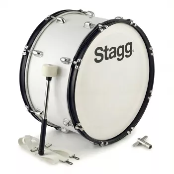 Stagg MABD-2010 20 inch Werbel marszowy z nosidłem i pałką, biały