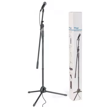 Stagg SDM50 SET Zestaw mikrofonu dynamicznego ze statywem, kablem i klipsem