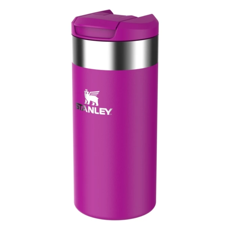 STANLEY 1913 AeroLight Transit Mug 0,35L Fioletowy - Termosowy kubek podróżny z podwójnymi ściankami i izolacją próżniową, szczelna pokrywka DrinkLock, 6h ciepłe / 12h zimne, ultralekka stal nierdzewna
