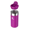 STANLEY 1913 AeroLight Transit Mug 0,35L Fioletowy - Termosowy kubek podróżny z podwójnymi ściankami i izolacją próżniową, szczelna pokrywka DrinkLock, 6h ciepłe / 12h zimne, ultralekka stal nierdzewna