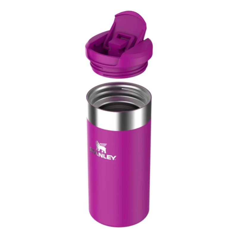 STANLEY 1913 AeroLight Transit Mug 0,35L Fioletowy - Termosowy kubek podróżny z podwójnymi ściankami i izolacją próżniową, szczelna pokrywka DrinkLock, 6h ciepłe / 12h zimne, ultralekka stal nierdzewna