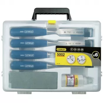 Zestaw 6 dłut do drewna Stanley 5002 Series w plastikowym etui