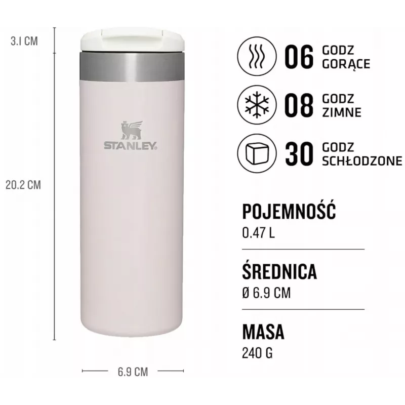 Stanley AeroLight Transit Kubek termiczny 0,47L Rose Quartz Metallic