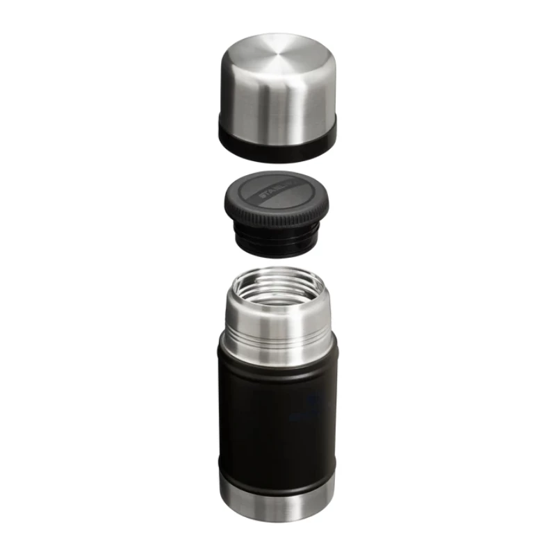 STANLEY Classic Legendary Food Jar 0,71L Matowa Czerń z izolowaną pokrywką-miską i sporkiem