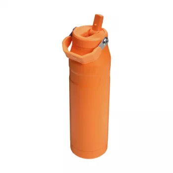 STANLEY IceFlow Bottle Flip Straw 2.0 1,06L Pomarańczowy - Szczelna pokrywka ze słomką, dwuścienna próżniowa stalowa butelka termiczna