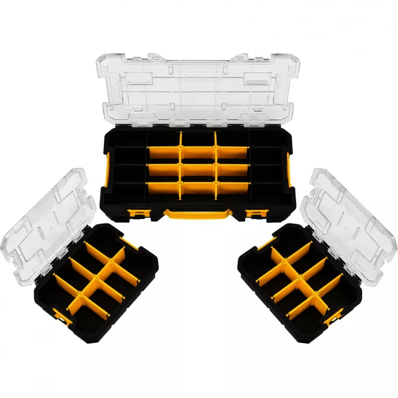 STANLEY PRO-STACK Organiser Set 3-Piece Black/Transparent
