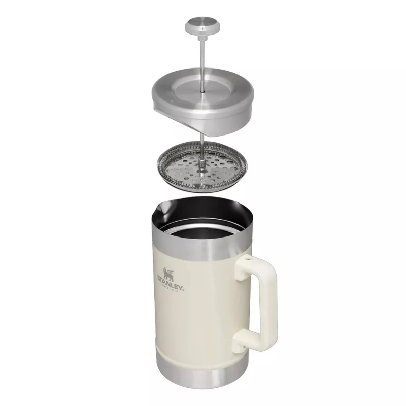 STANLEY The Stay-Hot French Press 1,4L Termos do Kawy w Kolorze Błyszczący Kremowy