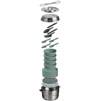 STANLEY Wildfare Core Full Serve Cookset 3,78L Zestaw Kuchenny Kempingowy 13-Elementowy Turkusowo/Ciemnoszary