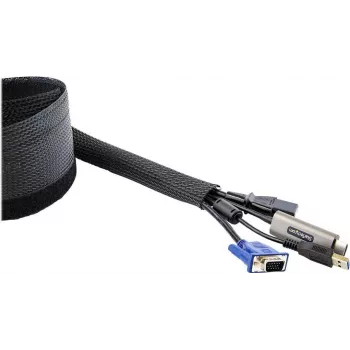 StarTech.com 3 m Cable Sleeve with Velcro, Cable Management/Grommet - Cable Management Grommet - Black - 3 m