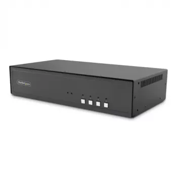StarTech.com Bezpieczny 4-portowy KVM Switch z podwójnym monitorem 4K DisplayPort, hubem USB 3.0 i audio