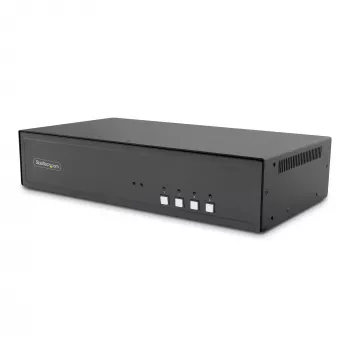 StarTech.com Bezpieczny 4-portowy KVM Switch z podwójnym monitorem 4K DisplayPort, hubem USB 3.0 i audio