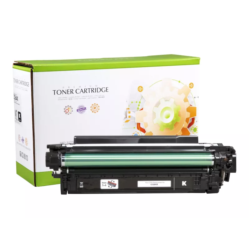 STATIC Toner Cartridge Compatible with HP CE264X Black High Capacity Remanufactured 17,000 Pages