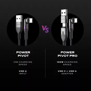 STATIK PowerPivot Pro Nylon Braided Cable, USB-C do USB-C, 2m, Czarny