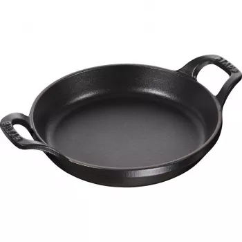 Staub Okrągłe naczynie do pieczenia i zapiekania 16 cm 0,4 l Żeliwne Czarne