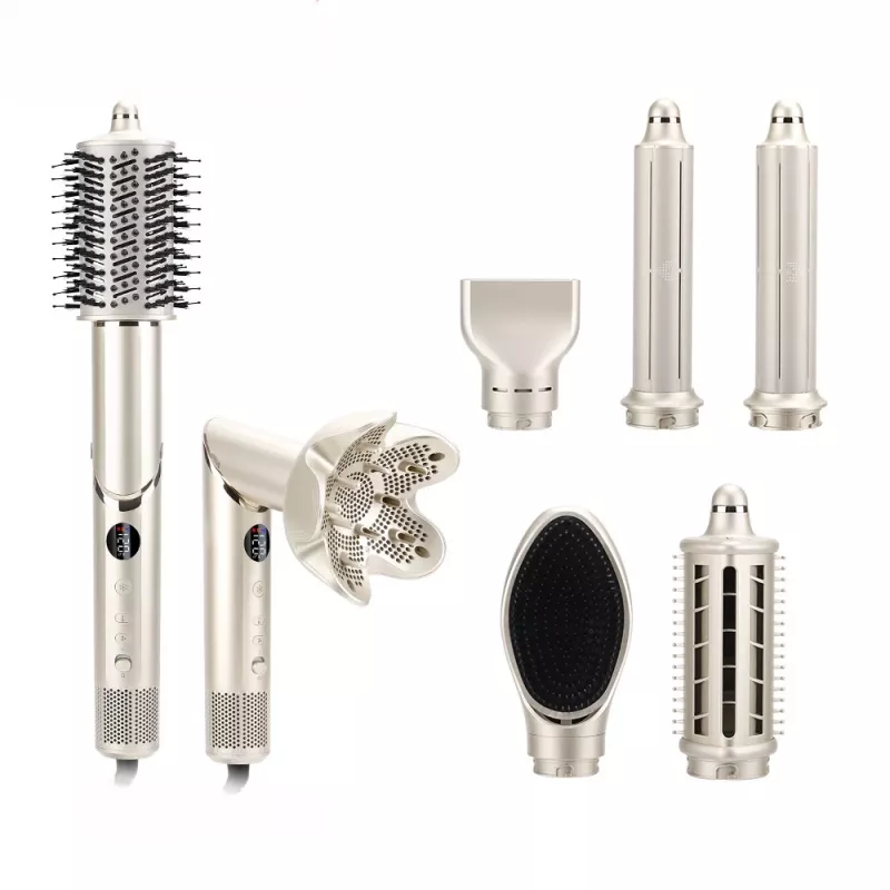 StayBeauty by Extralink M-17959L Składana 8-w-1 Szczotka do stylizacji na gorące powietrze z jonizacją, 1400W, 8 nasadek, zestaw do stylizacji