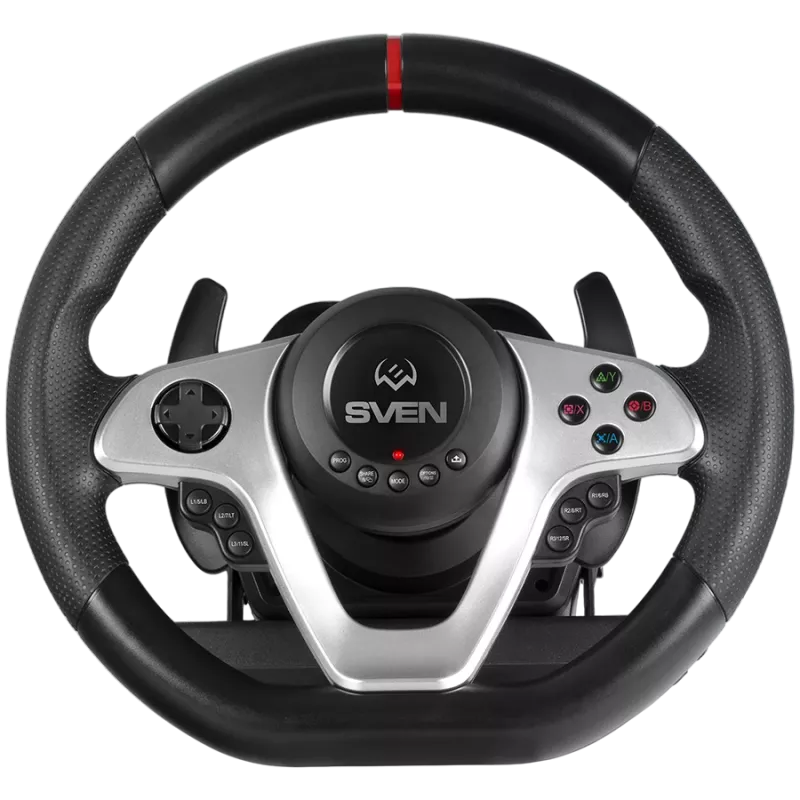 Kierownica SVEN GC-W1000 z Pedałami, Skrzynią Biegów, Force Feedback, D-Padem, 17 Przyciskami, do Xbox One/PS4/PC/X-D-Inpu