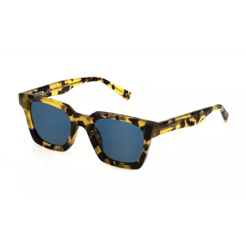 STING SST476-490781 Unisex Okulary Przeciwsłoneczne Prostokątne - Szare Szkła - Oprawka Acetatowa