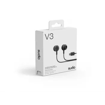 Sudio V3 Bezprzewodowe Słuchawki Dokanałowe z Mikrofonem, Ładowanie USB-C, Dusty Black