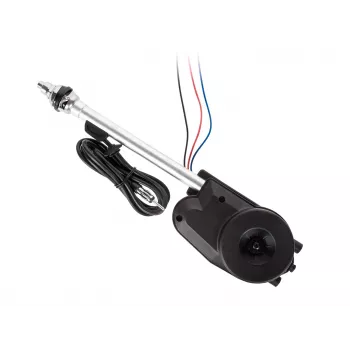 SUNKER LEC-ANT0161 Elektryczna teleskopowa antena samochodowa 100cm AM/FM, stal nierdzewna, 12V automatyczna, montaż na błotniku