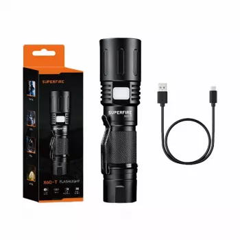 Superfire X60-T Latarka 1500 lumenów ładowana przez USB Type-C
