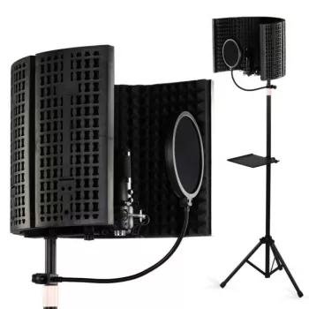 SUPRIMO AC5 SET 5-panelowy ekran akustyczny do mikrofonu, składany, czarny