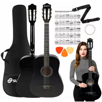 SUPRIMO CGS2 BK Gitara klasyczna 4/4 Czarny do nauki