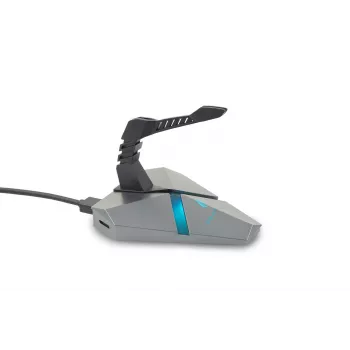 SureFire Axis Bungee HUB uchwyt na kabel myszy USB - hub USB 2.0 RGB z elastycznym ramieniem silikonowym, obciążana podstawa antypoślizgowa, czarny