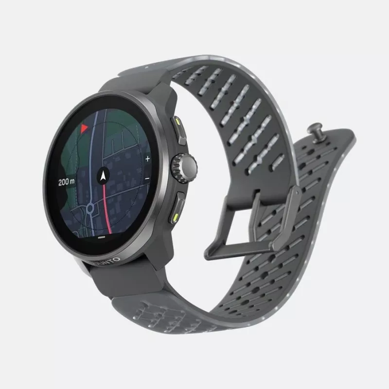 Suunto Race S Graphite GPS Multisport Watch z 1.32 inch AMOLED Touchscreen, Stal nierdzewna, Puls, Wodoszczelność 100m