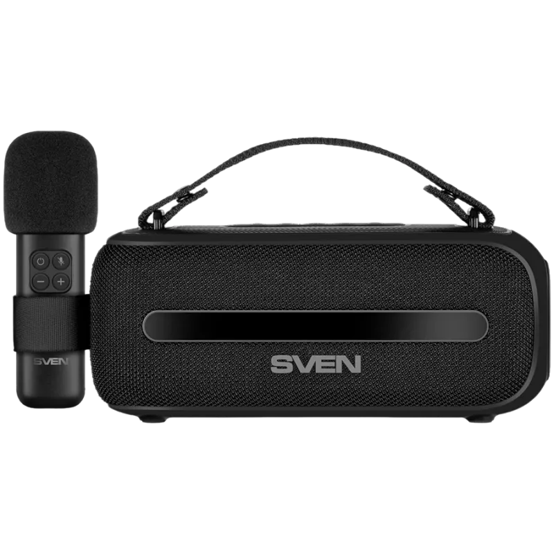 SVEN PS-255 Głośnik, Czarny (12W, Bluetooth, FM, USB, Mikrofon Karaoke, 3600mAh)