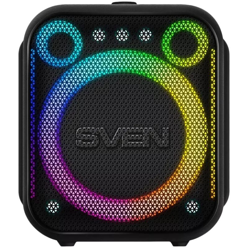SVEN PS-880 Przenośny głośnik Bluetooth, 110W RMS, TWS, FM, USB, microSD, Wyświetlacz LED, Bateria litowa, Czarny