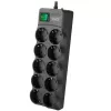 SVEN SF-10E-16 Listwa zasilająca z ochroną przeciwprzepięciową, 10 gniazd, 16A, 3.6kW, 1.8m, czarny