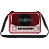 SVEN SRP-150 Przenośny głośnik, czerwony (3W, Bluetooth, FM/AM/SW, USB, microSD, latarka, bateria)