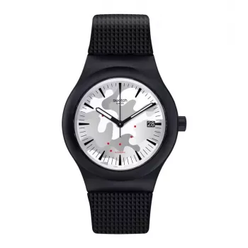 SWATCH New Gent SUTB407 Automatic Watch 42mm Black Bio-sourced Plastic Silicone