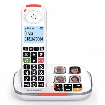 Swissvoice Xtra 2355 DECT telefon bezprzewodowy z automatyczną sekretarką i identyfikacją dzwoniącego, biały