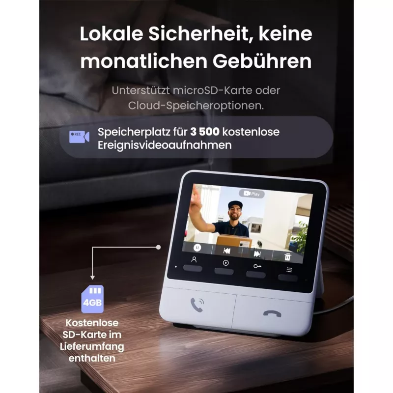 Switchbot SWB VDB-M-SW - WiFi Wideodomofon z 4,3-calowym kolorowym wyświetlaczem (biały/srebrny)