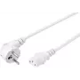 Kabel zasilający do urządzeń zimnych Sygonix SY-5043438 CEE 7/7 na IEC C13 biały 5 m