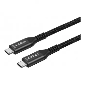 Synergy 21 USB 4.0 Kabel USB-C do USB-C 1.5m Czarny Pleciony Tekstylny 40Gbps 240W