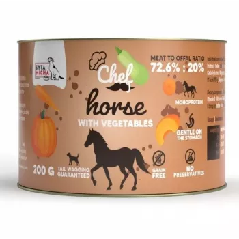 SYTA MICHA Chef Horse with Vegetables Mono Mokra Karma dla Psów 200g