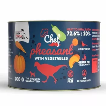 SYTA MICHA Chef Bażant z Warzywami Mono Mokra Karma dla Psów 200g