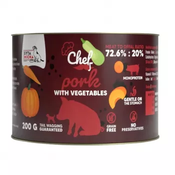 SYTA MICHA Chef Pork with Vegetables Mono Mokra Karma dla Psów 200g