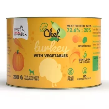 SYTA MICHA Chef Turkey with Vegetables Mono Mokra Karma dla Psa 200g