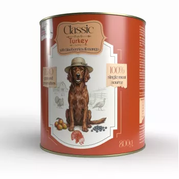 Syta Micha Classic Mokra Karma dla Psów z Indykiem, Jagodami i Mango - 800g Puszka
