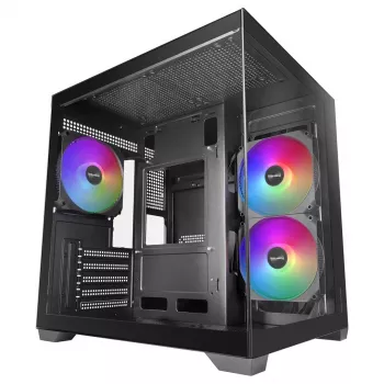 TACENS MARS MC-VIEW3 Micro-ATX Case z 3x ARGB Wentylatorami, USB-C, Hartowane Szkło